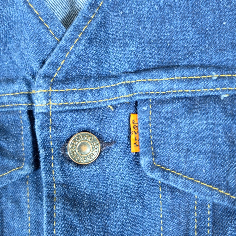 Vintage Levis Orange Tab Denim Vest 60670-0317 Womens Medium Blue Dark Wash 70s - Picture 3 of 8